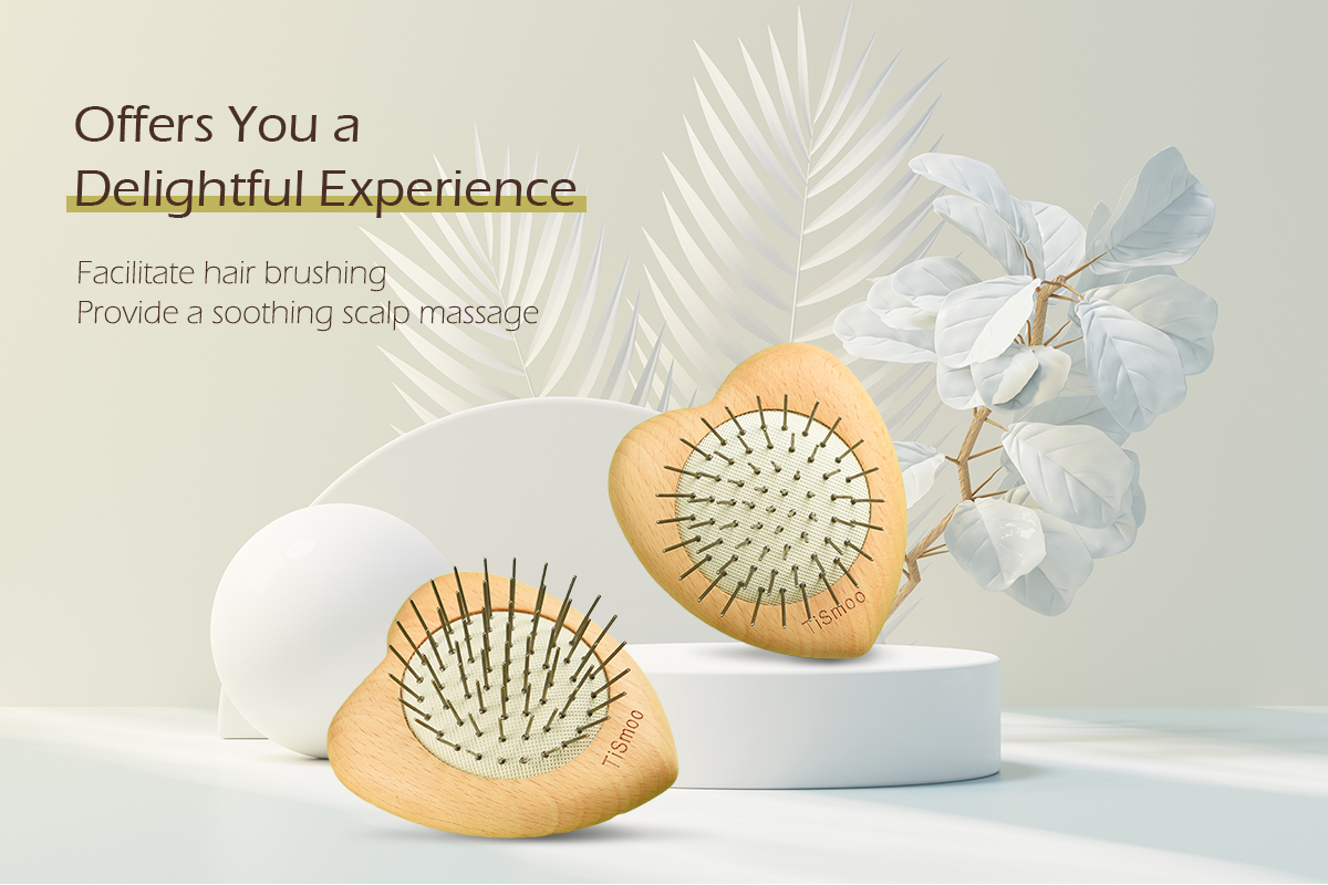 titanium heart-shaped hairbrush