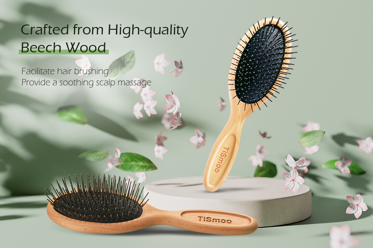Titanium beech hairbrush