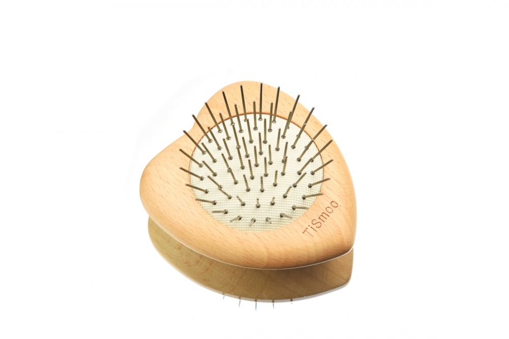 Titanium heart-shaped hairbrush